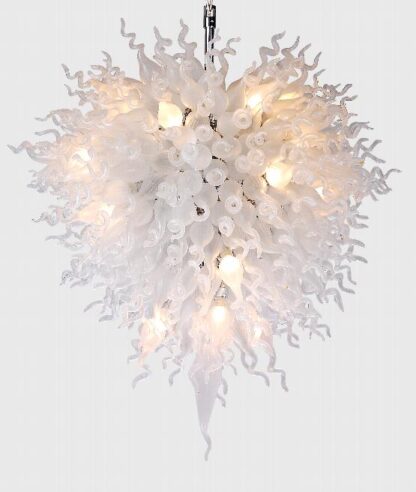 Купить Contemporary Lamps White Color LED Chandeliers Light Fixture High Quality Style Large Big Blown Glass Crystal Chandelier