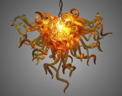 Купить Lamps Latest Design Amber Chandeliers for Home Decoration LED Lamp Energy Saving Light Source Style Hand Blown Glass Chandelier