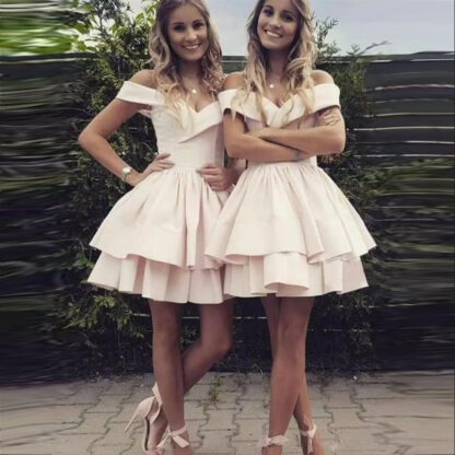 Купить 2019 Stunning Short Pale Pink Homecoming Dresses A Line Juniors Sweet 15 Graduation Cocktail Gowns Plus Size Custom Made Bridesmaid Dress