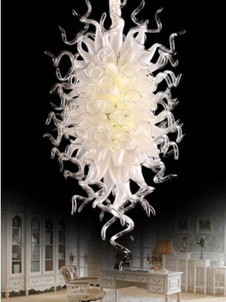 Купить Artistic Wedding Pendant Lamps Hand Blown Glass Chandeliers Indoor Lighting LED Crystal Chandelier Vintage Foyer Loft Dome Light