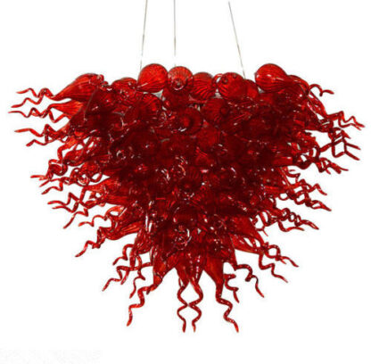 Купить endant Lamps Red Chandeliers for Home Decoration Trending Style Hand Blown Glass Chandelier Indoor Lighting Pendant Lamp