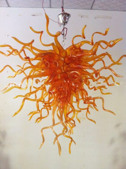 Купить Amber Glass Art Pendant Lighting 110/220v AC Led Hand Blown Glass Chandelier Famous Home Art Decoration LED Lamps Cheap Price