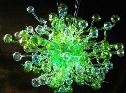Купить Green Chandelier Lighting Hand Blown Glass Chandelier Modern Murano Glass LED Pendant Lights Glass Bulbs Art Lamps Custom Color and Size