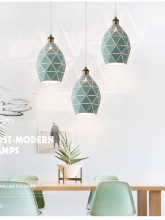 Купить Nordic loft Retro Cafe Bar Iron Etching Lampshade Lamp Single Head Restaurant Industrial Pendant Lights