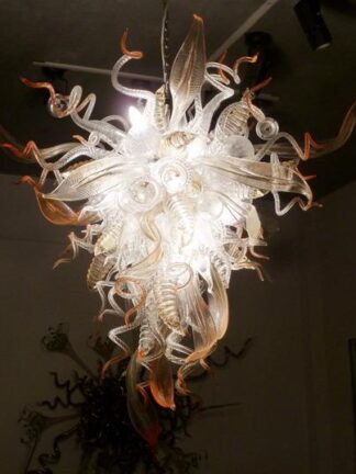 Купить Lamp Modern Flower Chandeliers Fashion Art Glass Leaf Hand Blown-Glass Chandelier Home Decoration LED Chain Pendant Lamps