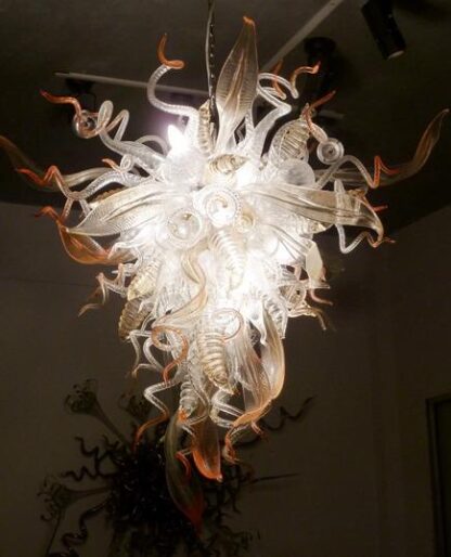 Купить Lamp Modern Flower Chandeliers Fashion Art Glass Leaf Hand Blown-Glass Chandelier Home Decoration LED Chain Pendant Lamps
