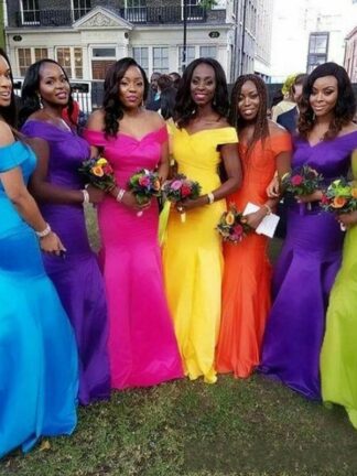Купить 7 Color Bridesmaid Dresses Modern African Style For Nigerian Maid Of Honor Gowns Formal Wedding Party Guest Dress vestidos de fiesta BC2109