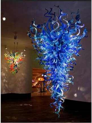 Купить Lamps Modern Chandeliers Lamp Pendant Lights Blue Hand Blown Glass Chandelier Light Wedding Deco AC 110v/120v/220v/240v Energy Saving