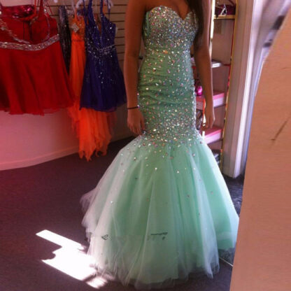 Купить Vestidos de Baile Mint Green Mermaid Prom Dress Crystals Long Evening Gowns Ballkleider Buy Direct From China Sexy