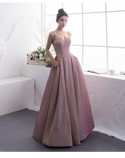 Купить 2022 Women's Gradient Evening Dresses Sequin V Neck Contrast Color Party Gown formal prom robes de soirée