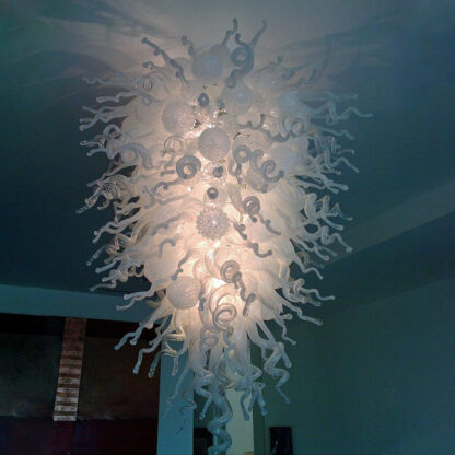 Купить Modern Ceiling Chandelier LED Bulbs Art Deco White Crystal Chandelier Hand Blown Glass Ceiling Lights for Home