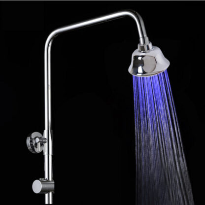 Купить New Round 3 Colors Temperature Sensor LED Shower Head Temperature Sensor Top Spray Water-Saving Bath Sprinkler Home Bathroom Accessories