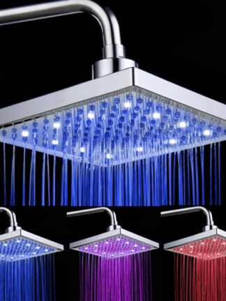 Купить 8 Inch Led Shower Head With Shower Arm. Chuveiro Led.Water Power. Bathroom 3 Colors Change Led Showerhead.