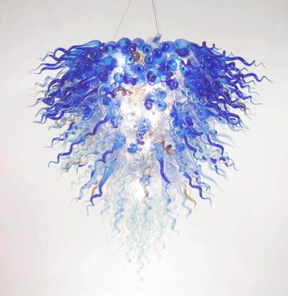 Купить Blue Glass Pendant Lamps Hand Made Blown Chandeliers Lighting Modern LED Chandelier for House Art Decoration