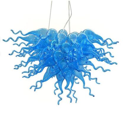 Купить Home Decor Blue Glass Murano Chandelier Lamp LED Light 2 Years Warranty Living Room Dining Room Hand Blown Glass Decorative Chandelier