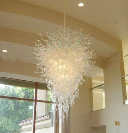 Купить Lamp Elegant Large White Blown Glass Style Chandeliers Fashionable LED Lights and Lighting Art Deco Hanging Pendant Lamps