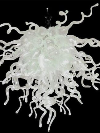 Купить Wholesale Art White Murano Glass Chandelier Lighting Living Room Decoration LED Bulbs Custom Made Hand Blown Glass Chandelier Pendant Light