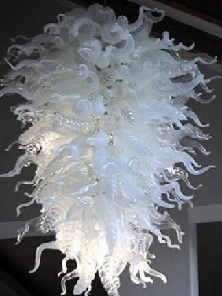 Купить White and Clear Lamp Chandeliers Lighting Living Room Modern Pendant Lamps Unique Hand Blown Large Crystal Chandelier