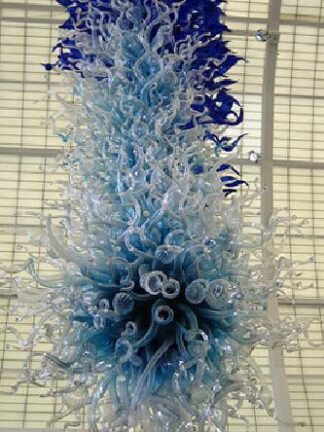 Купить Modern Lamps Project Chandeliers Lighting Blue Pendant Lamp Lobby Big Style Hand Blown Glass Chandelier