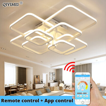 Купить Modern Led Chandelier With Remote Control Acrylic Lights For Living Room Bedroom Home Chandelier Ceiling Fixtures Free Shipping