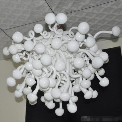 Купить High Quality Murano Lamps Chandelier Hanging Light Frosted White Mushroom Pendant Lighting Handmade Blown Glass Italian Chandeliers