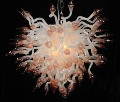 Купить Lamps Custom White and Grey Mix Colored Hand Blown Glass Chandelier Home Lighting DIY Villa Decor Artistic Chandeliers