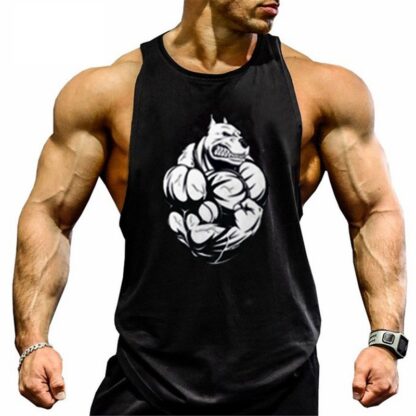 Купить Januarysnow Cotton Gym Tank Tops Men Sleeveless Tanktops For Boys Bodybuilding Clothing Undershirt Fitness Stringer workout Vest