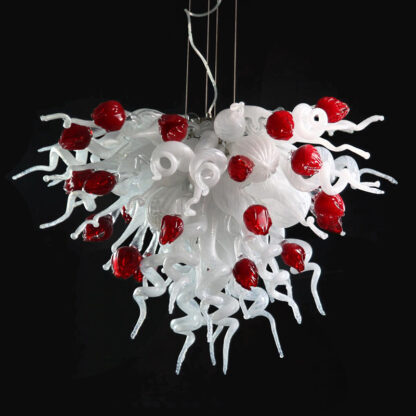 Купить Rose Flower Pendant Lamps Chandeliers Romantic Titanic Lighting Murano Glass Chandelier Light White Red LED Hanging Lamp Home Lights