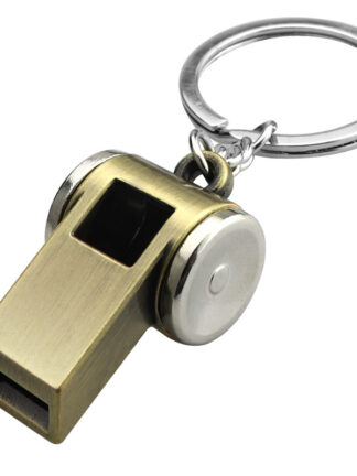 Купить Promotional Gifts Keychain High Quality Antique Gold Plated Small Whistle Key Chain for Sale
