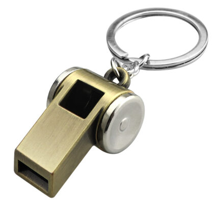 Купить Promotional Gifts Keychain High Quality Antique Gold Plated Small Whistle Key Chain for Sale