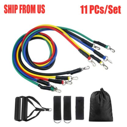 Купить DHL US Stock 11pcs/set Pull Rope Fitness Exercises Resistance Bands Latex Tubes Pedal Excerciser Body Training Workout Elastic Band