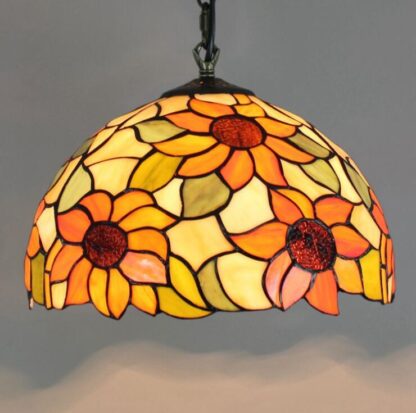 Купить Stained Glass white European chandelier Sunflower pattern retro childrens living room chandelier bedroom kitchen fairy light TF20