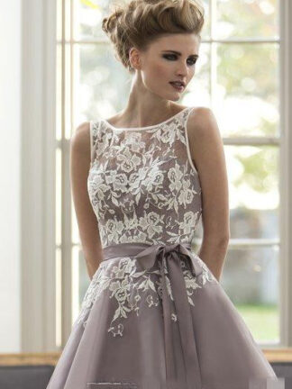 Купить Lavender Lace Cocktail Evening prom Bridesmaid Dresses Light Purple Party Bridesmaids formal Tea Length