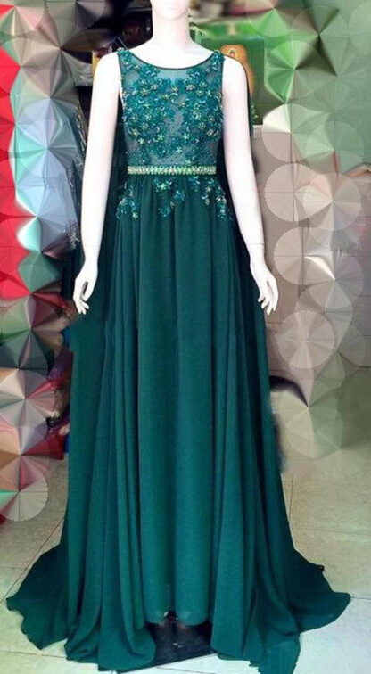 Купить Dark Green Cape Style Pageant Evening Dresses Elie Saab Lace Applique Beads Chiffon Prom Sweep Train Formal Party