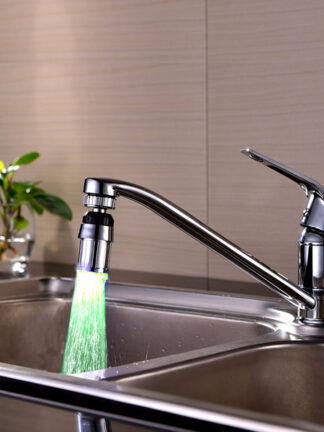 Купить LED faucet temperature sensor kitchen LED Light 58*24mm Water faucets Tap Heads RGB Glow Shower Stream bathroom 3 Color Change Drop ship