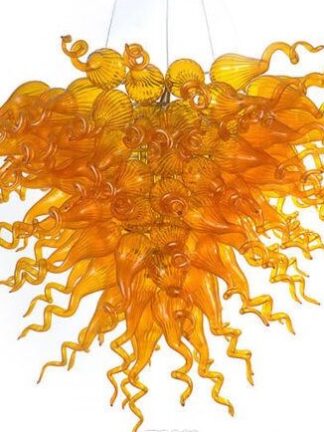 Купить Pendant Lamp Elegant Modern Design Amber Blown Glass LED Chandelier Energy Saving Light Source Art Decoration Lamps Crystal Chandeliers