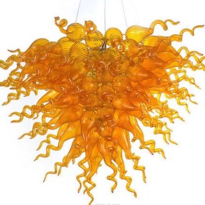 Купить Pendant Lamp Elegant Modern Design Amber Blown Glass LED Chandelier Energy Saving Light Source Art Decoration Lamps Crystal Chandeliers