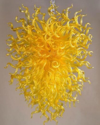 Купить Modern Art Glass Lamps Lemon Yellow Love Chain Chandeliers LED 110v to 240v Blown Glass Chandelier Lighting