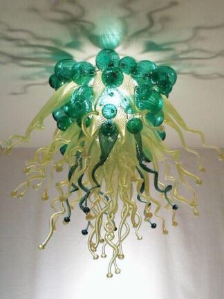 Купить Lamps LED Ceiling Lights Living Room Art Decor Small Green and Amber Color Hand Blown Murano Glass Ceiling-Lights