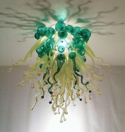 Купить Lamps LED Ceiling Lights Living Room Art Decor Small Green and Amber Color Hand Blown Murano Glass Ceiling-Lights