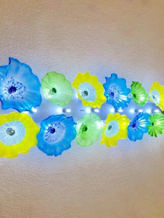 Купить Latest Flower Plate Lamps Italian Design Hand Blown Lighting LED Murano Glass Art Wall Sconce
