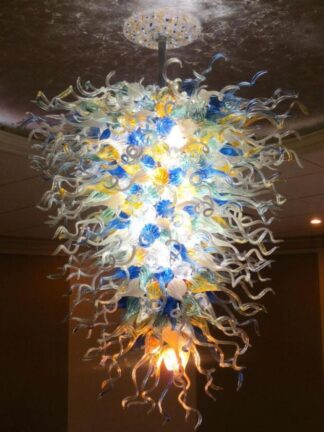 Купить Italian Colored Glass Flower Chandelier Venetian Glass Pendant Lights LED Light Source Hand Blown Glass Chandelier Pendant Lamps