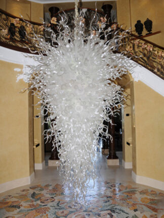 Купить Large Chandeliers Wedding White Modern Crystal Pendant lamps Lustres 72inch Long Murano Glass Chandelier Light Fixture Lobby Stair House
