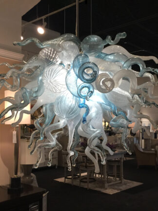 Купить White and Blue Lamps Chandeliers Lighting House Decoration Hand Made Glass Chandelier LED Murano Pendant Lamp