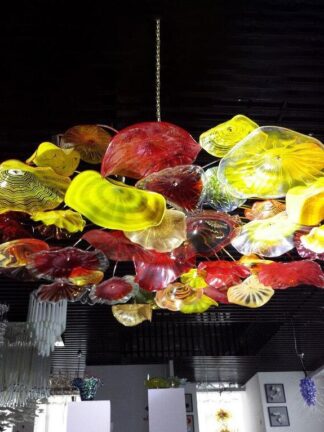 Купить Magnificent Lights Hand Blown Ceiling Lighting Art Decorative Flower Chandeliers Light Italian Murano Glass Plates Pendant Chandelier Lamps