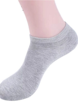 Купить Januarysnow Men's Socks Breathable Ankle Socks Solid Color Short Socks Comfort High Quality Cotton Low Cut White Black
