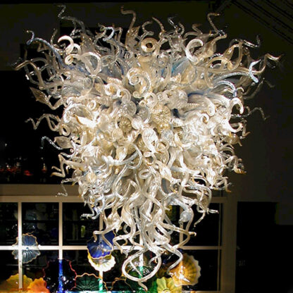Купить Italian Pendant Lamps Chandelier Lighting White Blue Amber Colored 40 Inches LED Pendant-Lamp Hand Blown Glass Light Fixtures Chandeliers