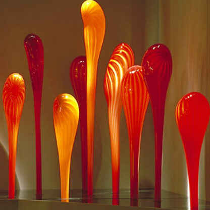 Купить Garden Sculpture Orange Arts Lamps Custom 7 pieces Murano Glass Floor Lamp Hotel Home Decor Outdoor Art Crafts
