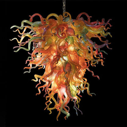 Купить Modern Chandelier Light Fixture European Multi colored Hanging Lamp Blown Crystal Glass Lustre Lighting Home Decor