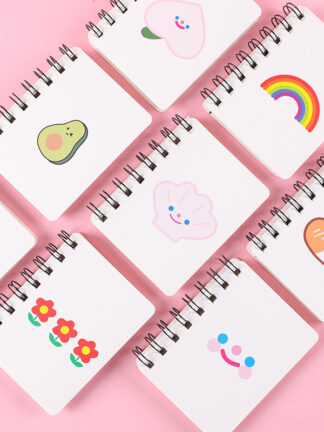 Купить 80 Papers Cute Kawaii A7 Spiral Notebook Notepads High Quality Students Portable Pocket Book for Gift